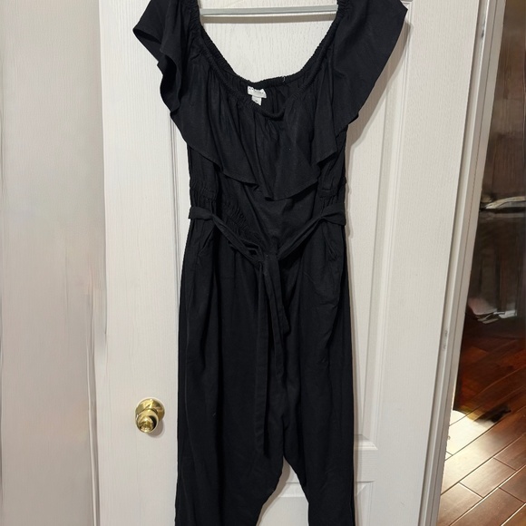 Ava & Viv Black Linen Jumpsuit - Picture 1 of 2